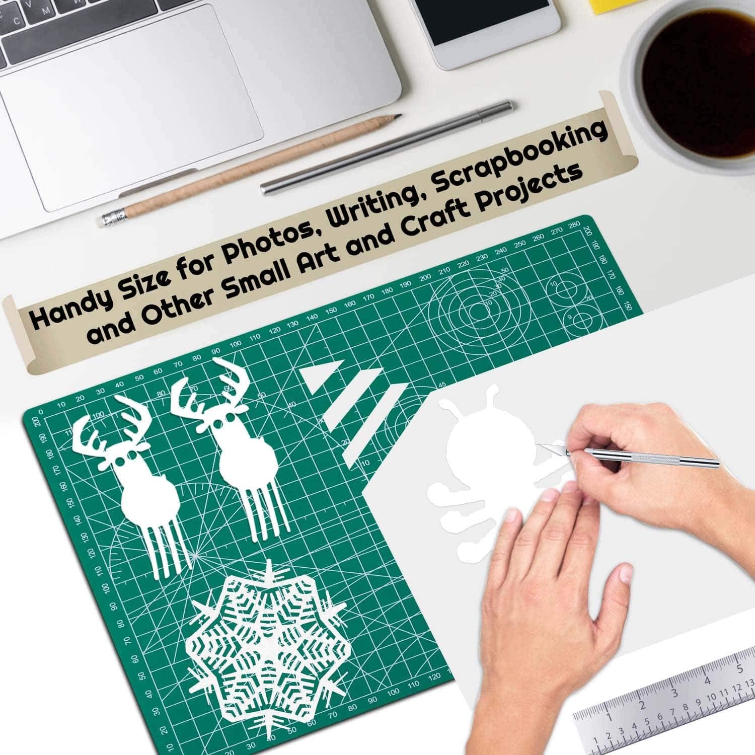 Self Healing Sewing Mat, 12inch x 18inch Rotary Cutting Mat Double Sided 5-Ply Craft Cutting Board for Sewing Crafts Hobby Fabric Precision Scrapbooking Project