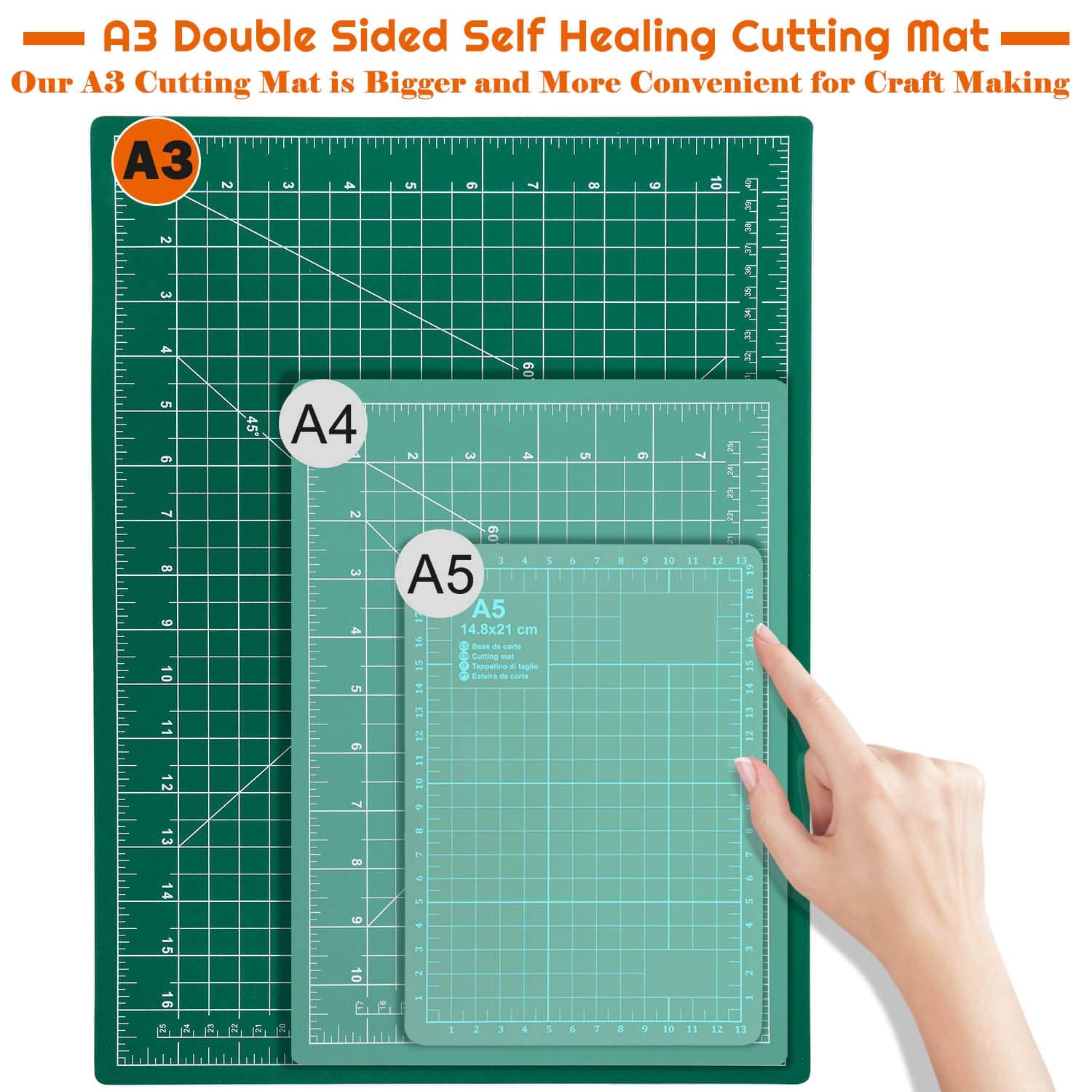 Self Healing Sewing Mat, 12inch x 18inch Rotary Cutting Mat Double Sided 5-Ply Craft Cutting Board for Sewing Crafts Hobby Fabric Precision Scrapbooking Project