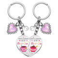 Bestie Keychain Work Friend Keychains for Women Besties Work Besties Tea Valentines Day Gifts for Friends Key Chain Valentines Day Gift Basket