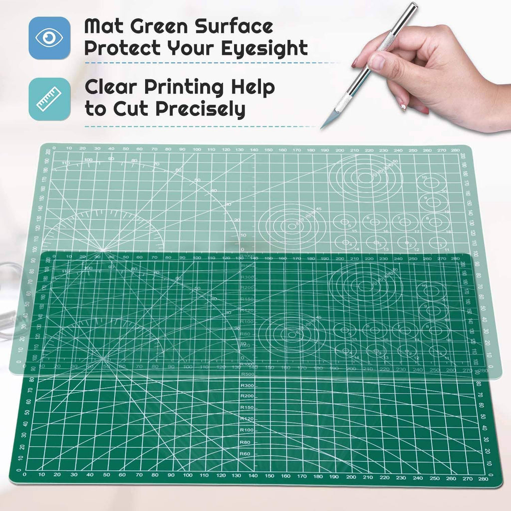 Self Healing Sewing Mat, 12inch x 18inch Rotary Cutting Mat Double Sided 5-Ply Craft Cutting Board for Sewing Crafts Hobby Fabric Precision Scrapbooking Project