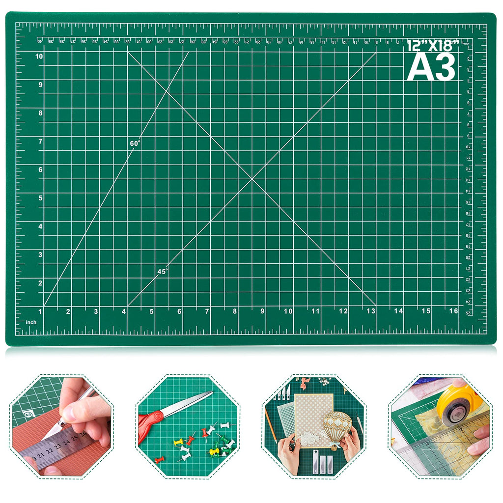 Self Healing Sewing Mat, 12inch x 18inch Rotary Cutting Mat Double Sided 5-Ply Craft Cutting Board for Sewing Crafts Hobby Fabric Precision Scrapbooking Project