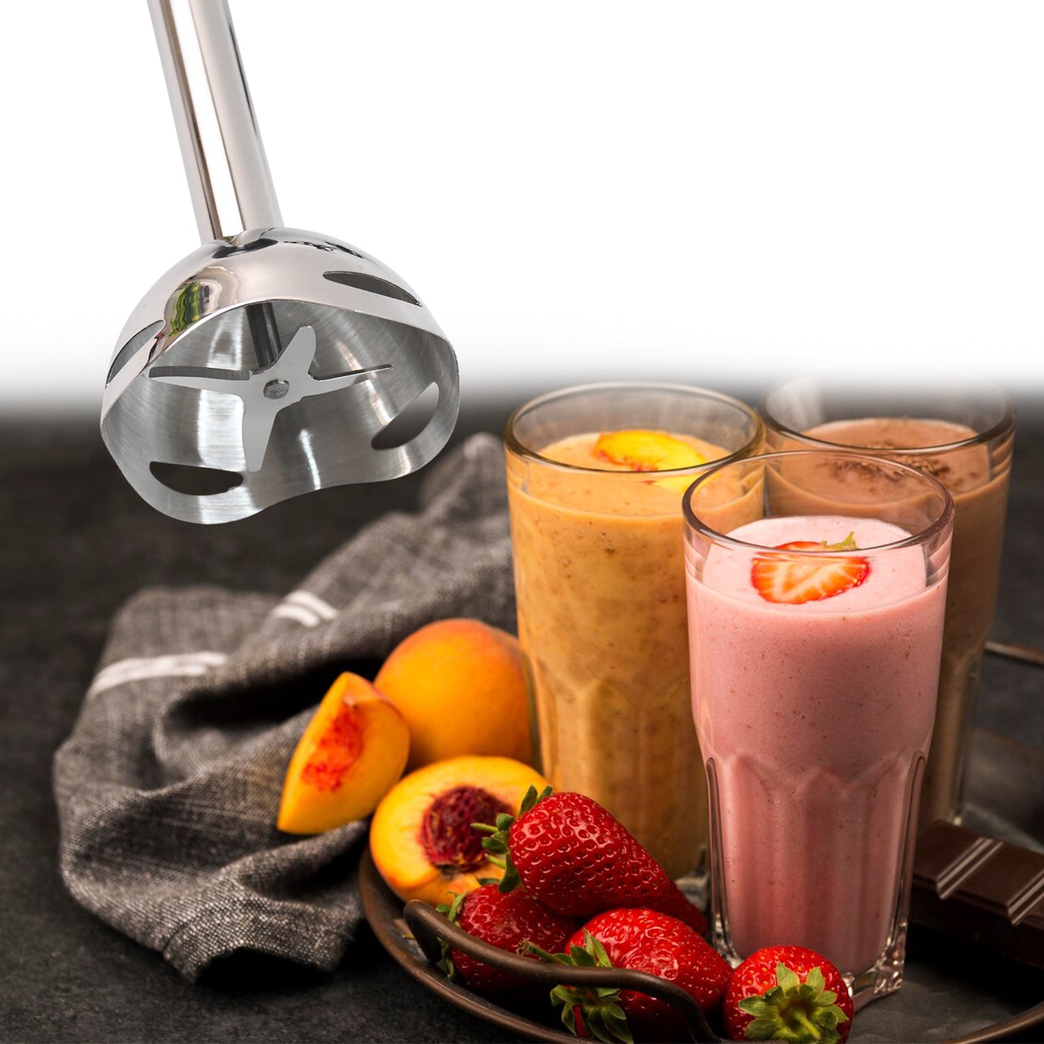 Stainless Steel Handheld Emulsion Blender With Four-blade Blade (1500w  1 Pc)