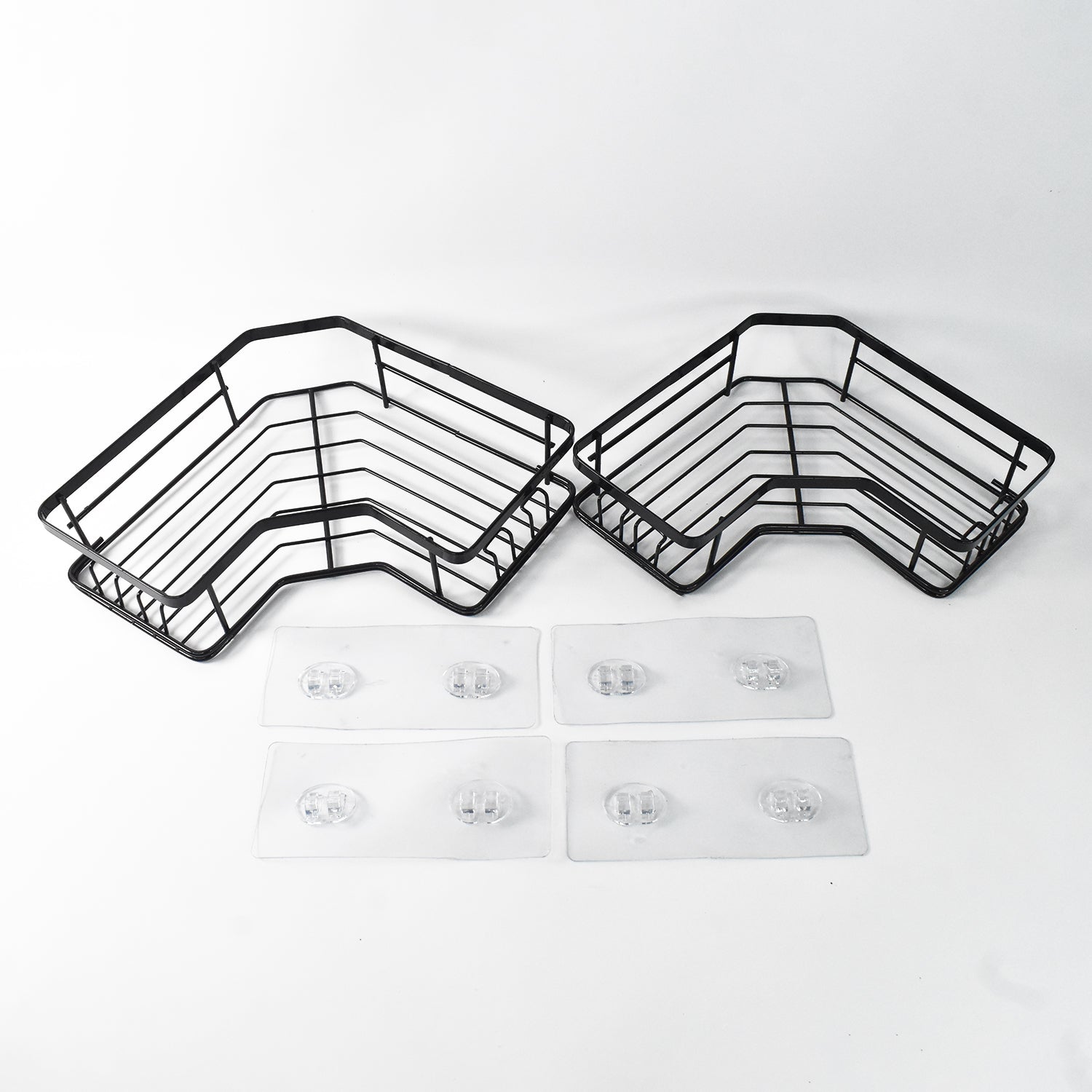 Iron Coating Self-adhesive Corner Shelf Organizer (2 Pc)