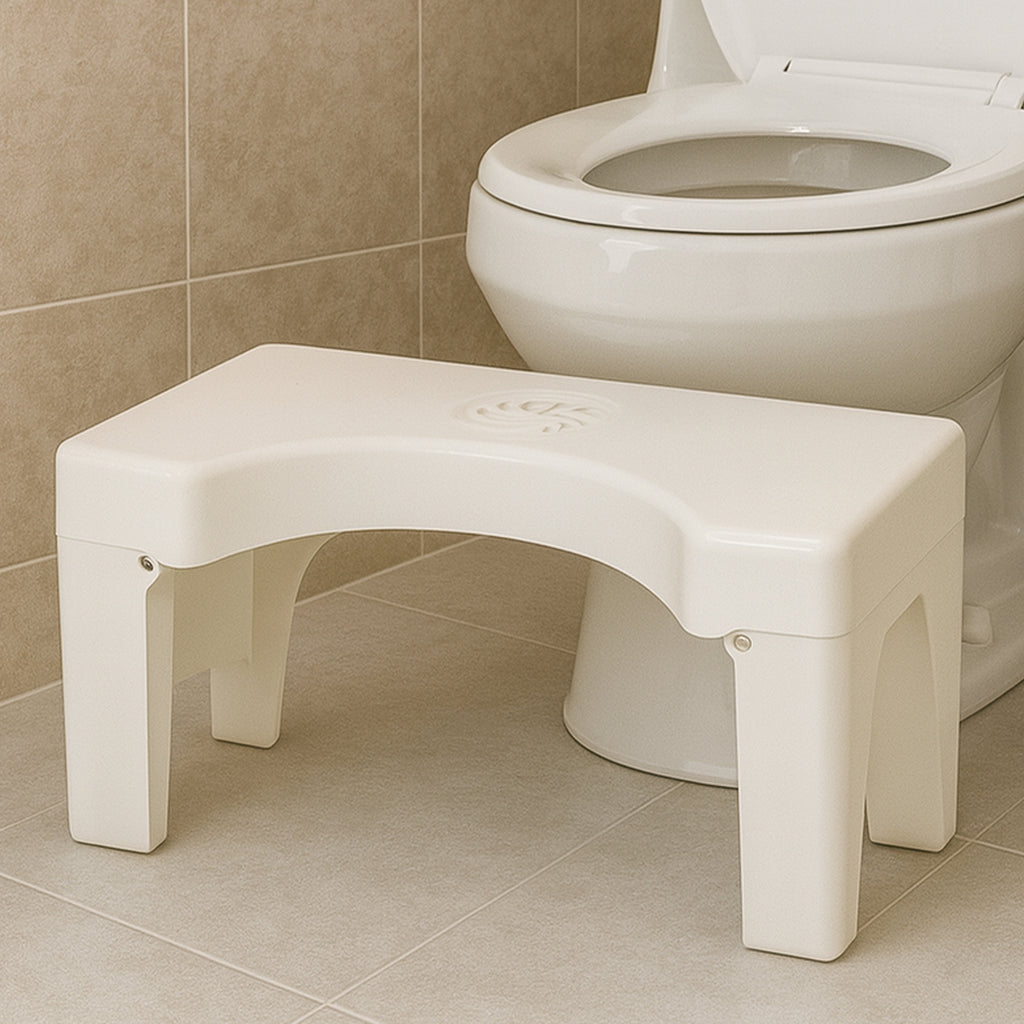 6005a Plastic Non-slip Folding Toilet Squat Stool - White Color