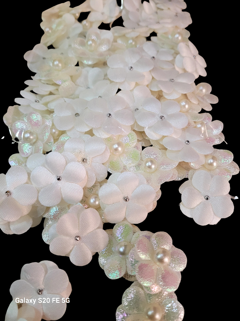 Handcrafted artificial imported fabric flower styles Motif [ 100 pieces Packing par packet]