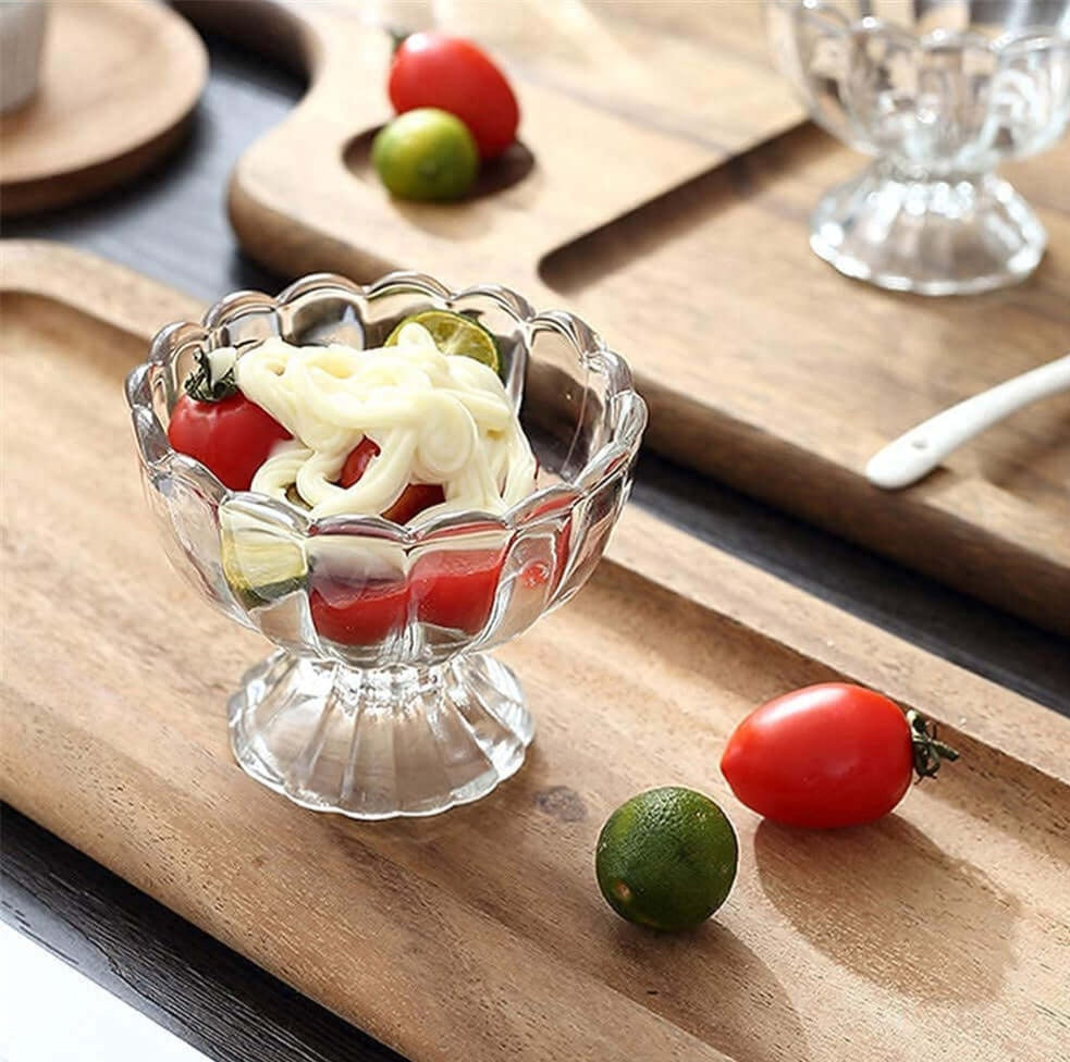 Small Footed  Glass Dessert Bowls Set of 6piecs