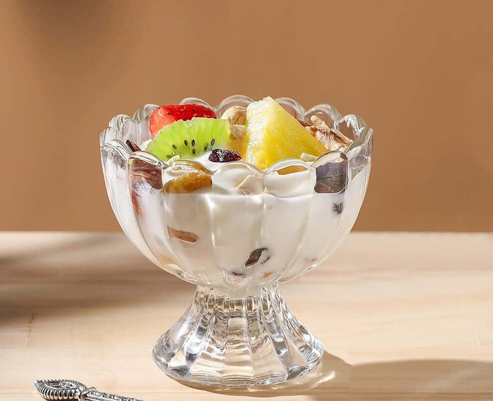 Small Footed  Glass Dessert Bowls Set of 6piecs