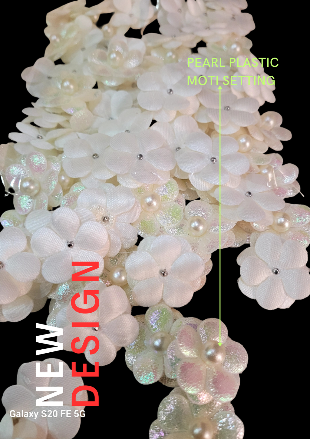 Handcrafted artificial imported fabric flower styles Motif [ 100 pieces Packing par packet]