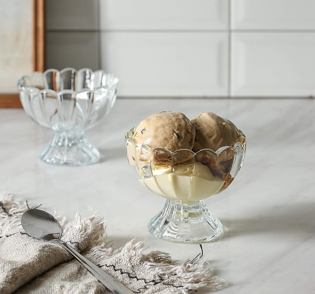 Small Footed  Glass Dessert Bowls Set of 6piecs