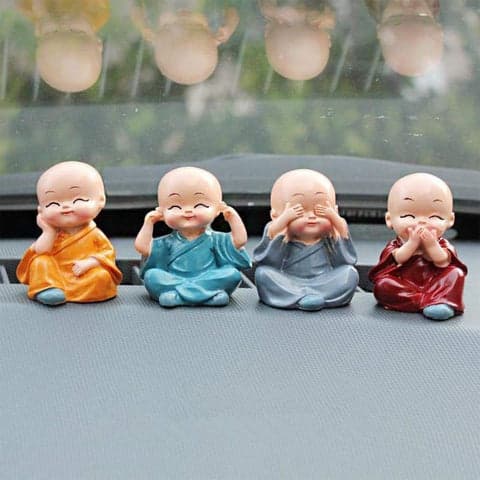 Decorative  monk  Laughing little Buddha set of 4pic colorful statuse.