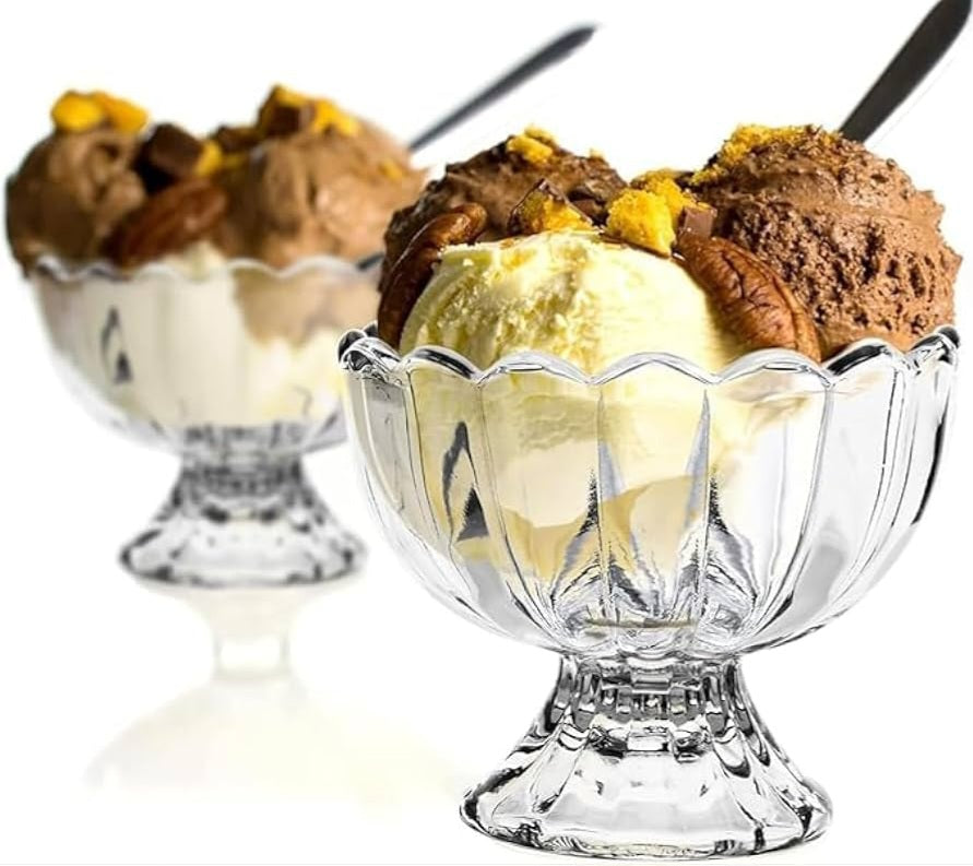 Small Footed  Glass Dessert Bowls Set of 6piecs