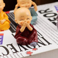 Decorative  monk  Laughing little Buddha set of 4pic colorful statuse.
