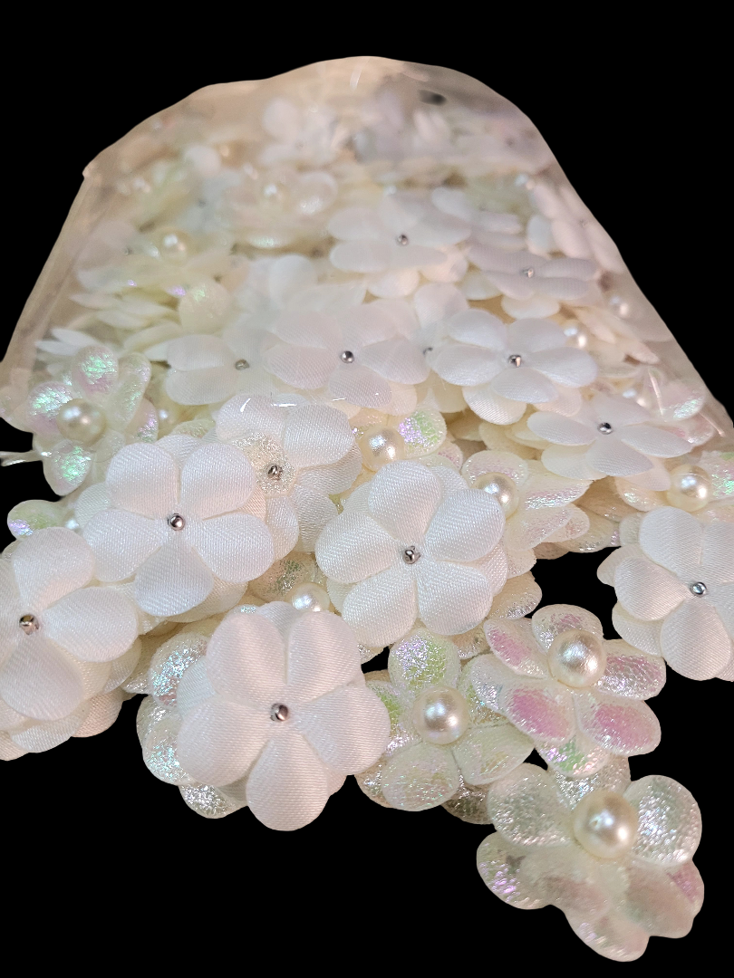 Handcrafted artificial imported fabric flower styles Motif [ 100 pieces Packing par packet]