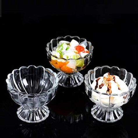 Small Footed  Glass Dessert Bowls Set of 6piecs